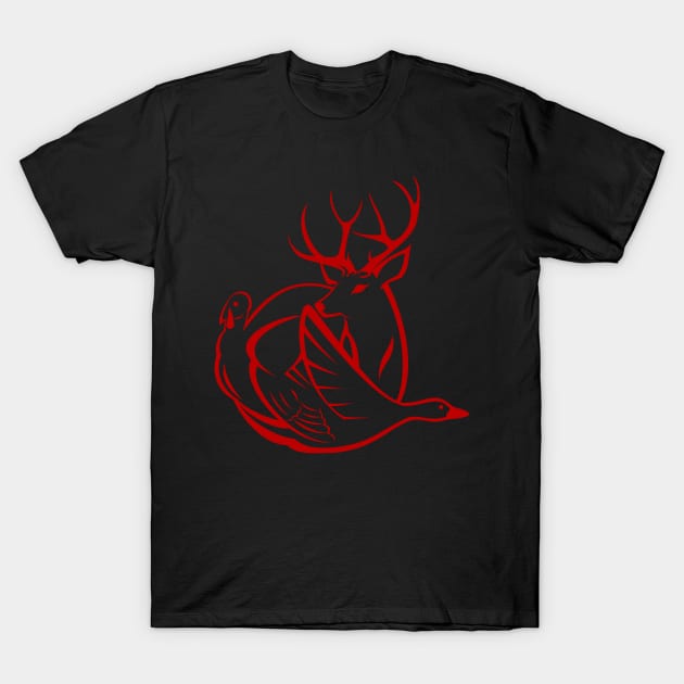 Red hunting lodge logo T-Shirt by AdiDsgn